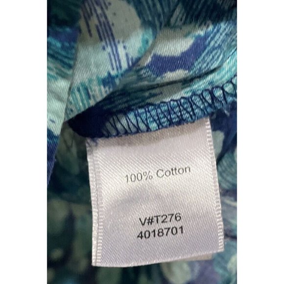 Coldwater Creek Blouse Button Down Blue Polka Dot 3/4” Sleeve No Iron 2X 20/22 - Picture 4 of 5